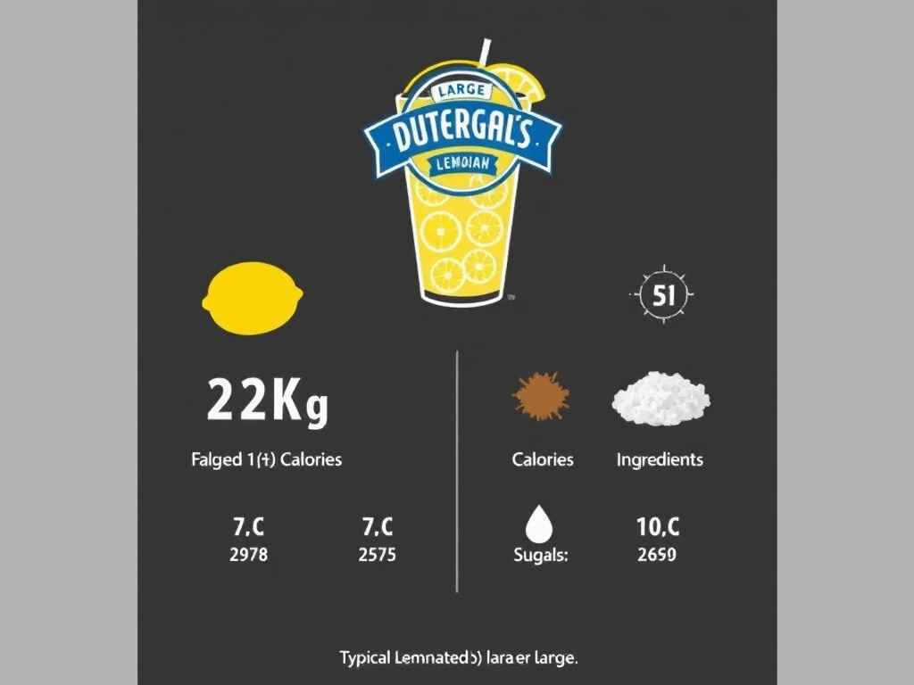 Dutch Bros Lemonade Menu: Full List, Tips, and Warnings 4 Dutch Bros lemonade nutrition facts chart with high sugar warning